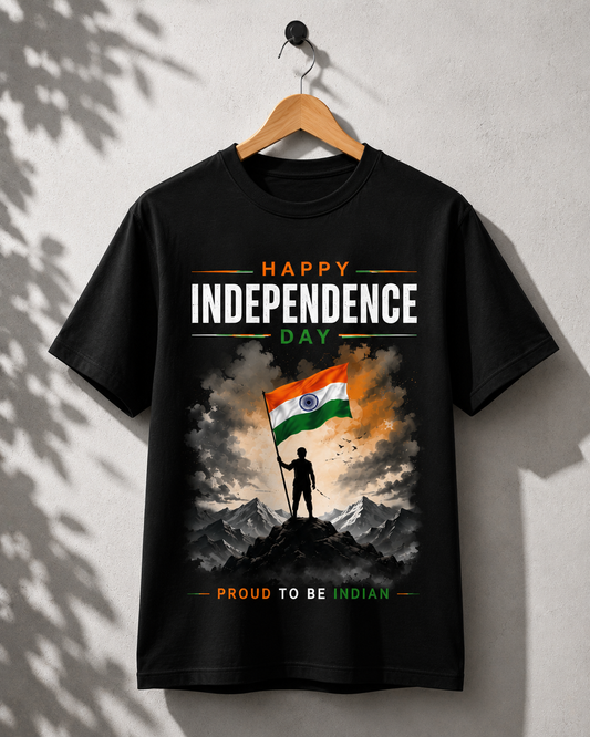 Happy Independence Day – Proud to Be Indian Graphic T-Shirt | Premium Unisex Cotton Tee