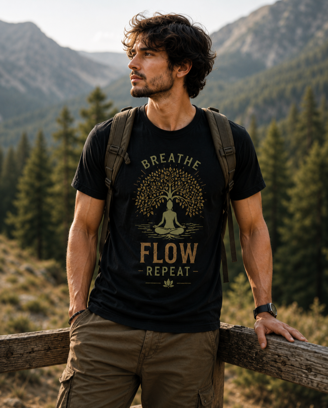 Breathe. Flow. Repeat. – Premium Wellness T-Shirt