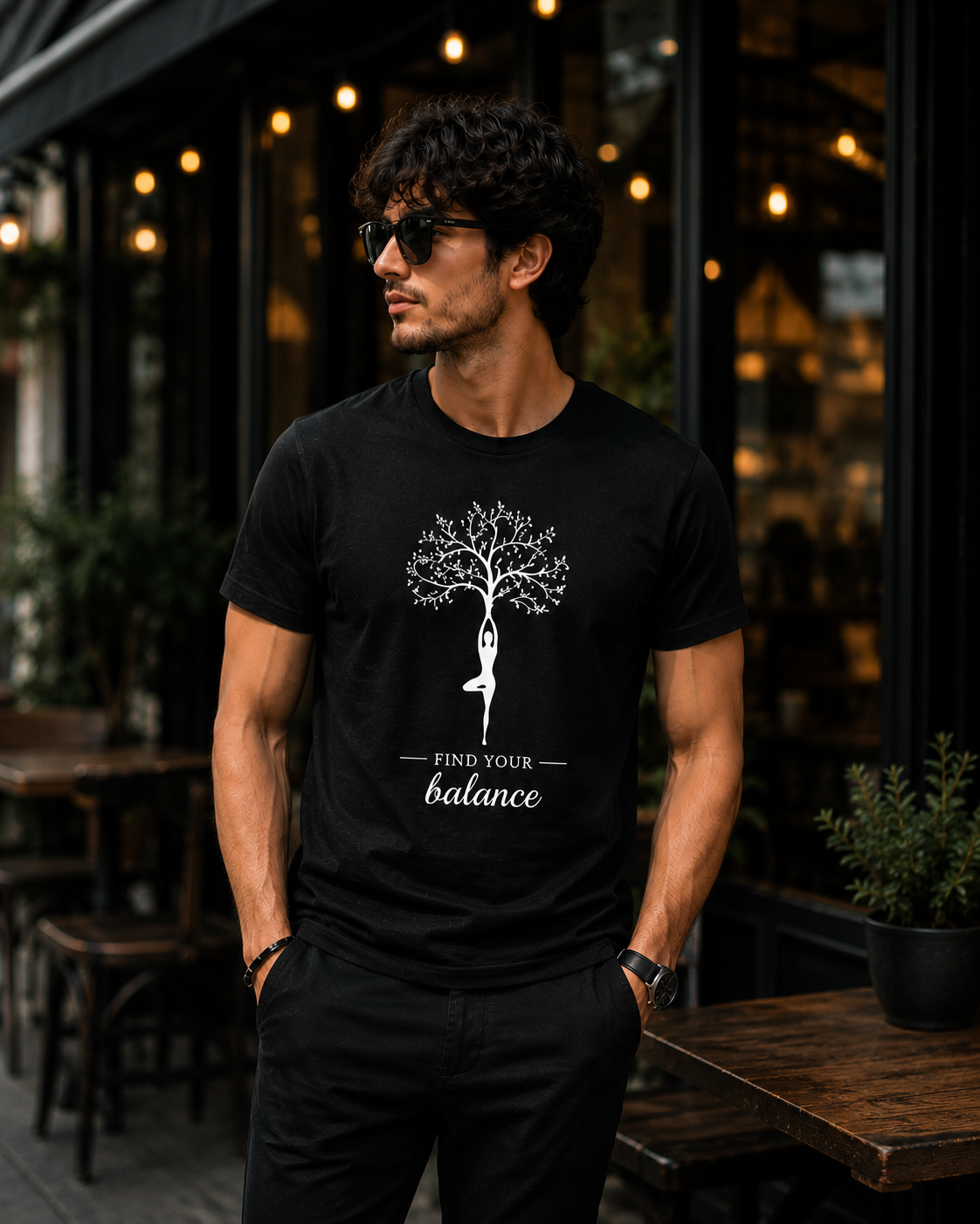 Find Your Balance – Premium Yoga T-Shirt