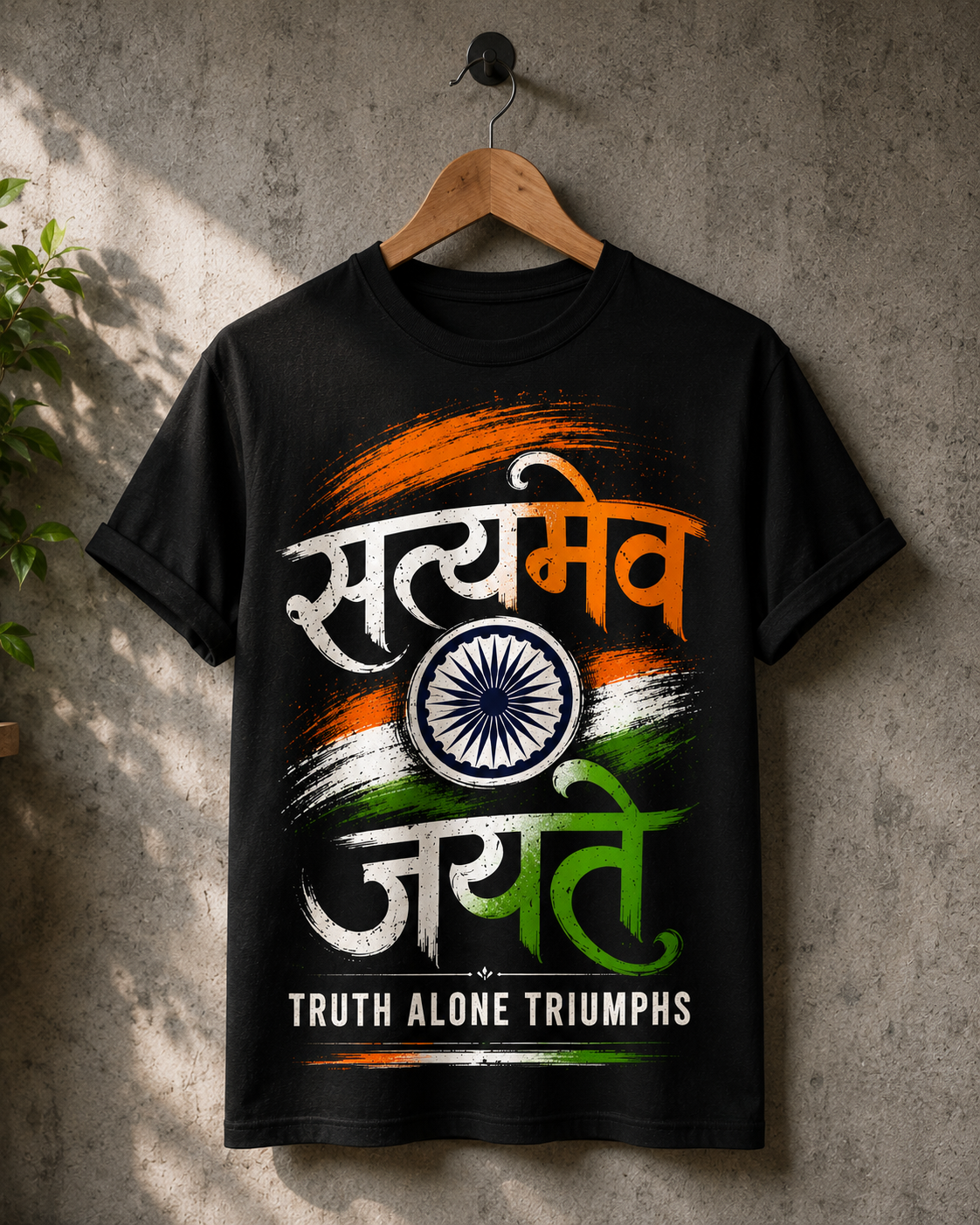 Satyameva Jayate Premium Unisex T-Shirt | Truth Alone Triumphs | Patriotic Cotton Tee