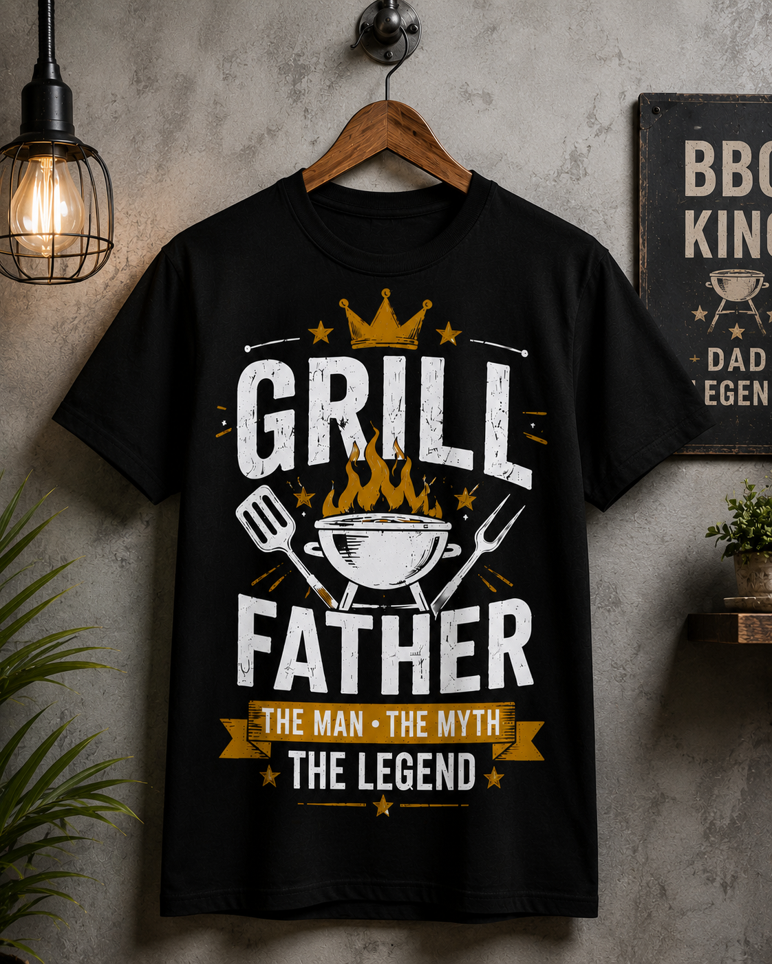 Grill Father – The Man, The Myth, The Legend | Premium BBQ Dad Tee