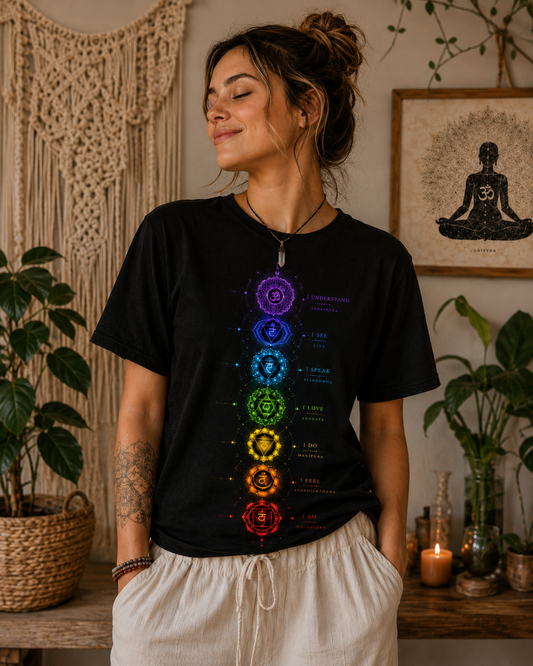 7 Chakra Alignment Premium Yoga T-Shirt – Mind, Body & Soul Balance