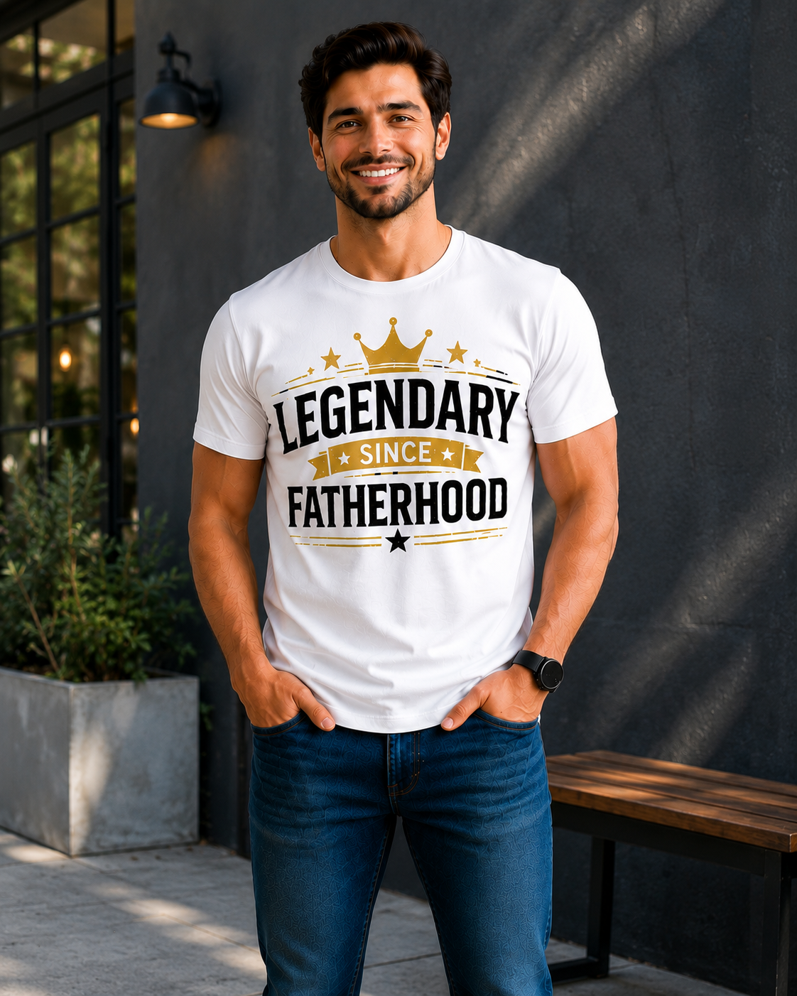 Legendary Since Fatherhood – Premium Dad Graphic T-Shirt