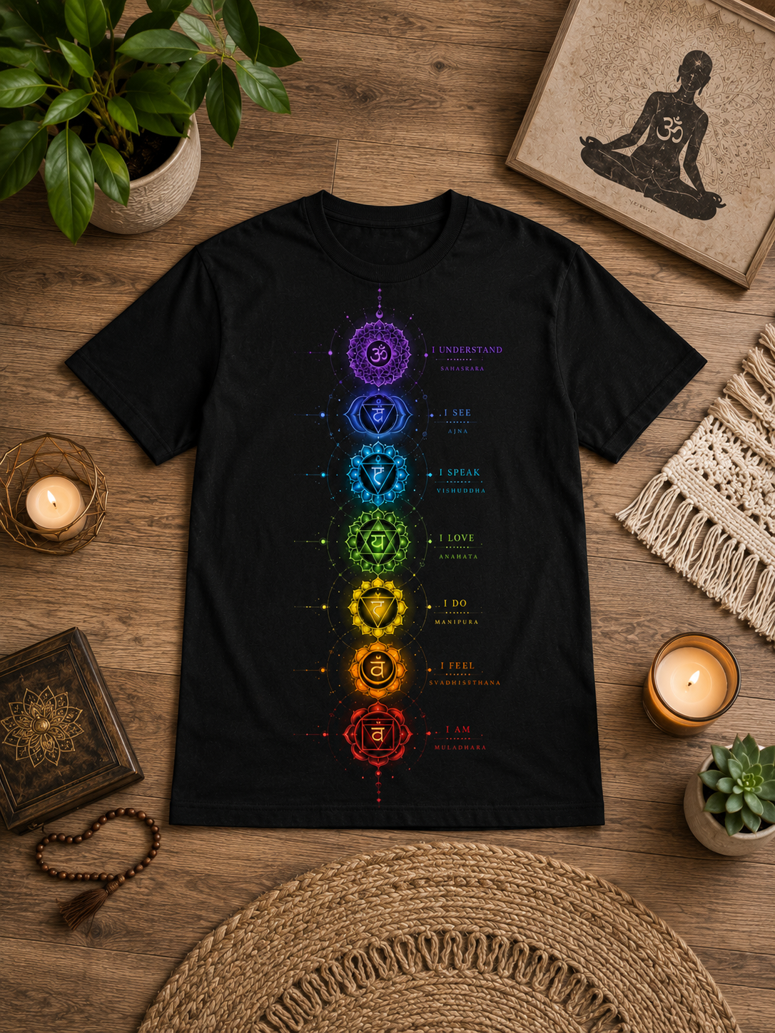 7 Chakra Alignment Premium Yoga T-Shirt – Mind, Body & Soul Balance
