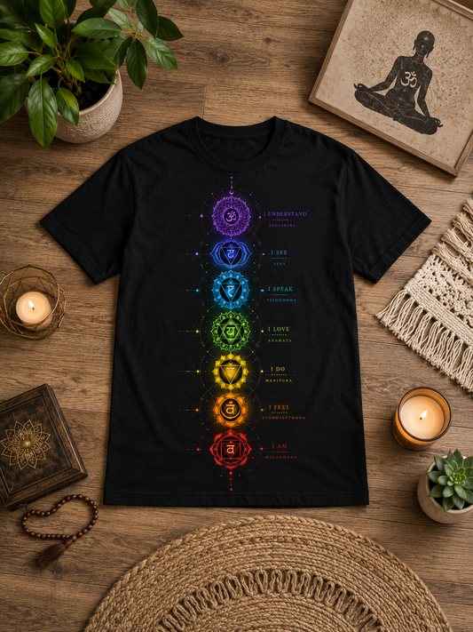 7 Chakra Alignment Premium Yoga T-Shirt – Mind, Body & Soul Balance