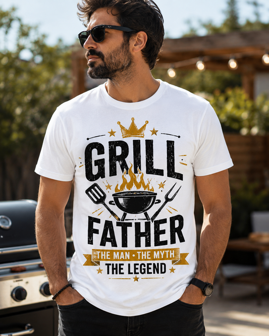 Grill Father – The Man, The Myth, The Legend | Premium BBQ Dad Tee