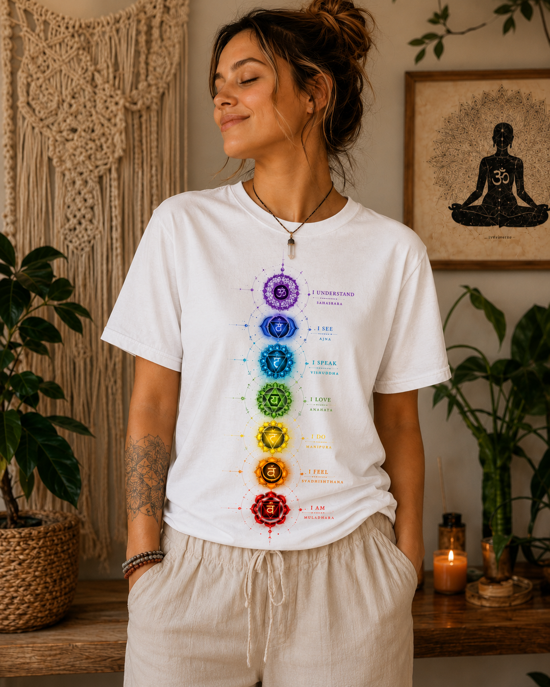 7 Chakra Alignment Premium Yoga T-Shirt – Mind, Body & Soul Balance