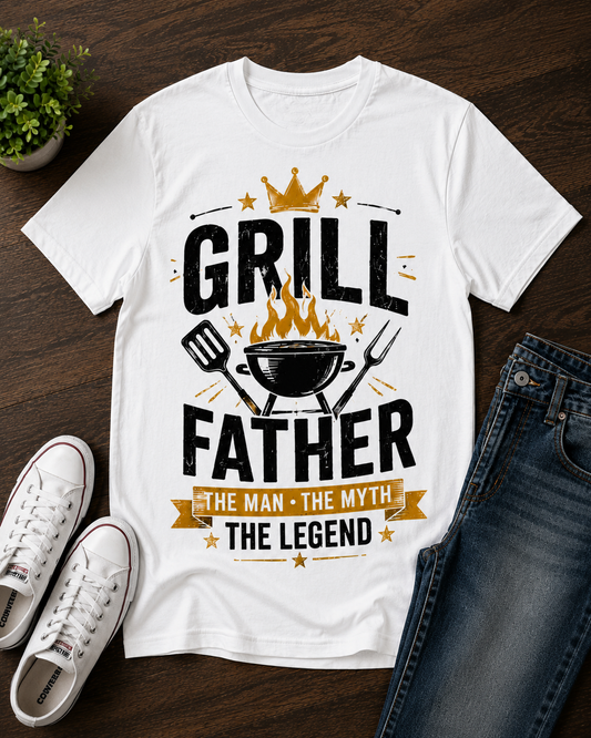 Grill Father – The Man, The Myth, The Legend | Premium BBQ Dad Tee